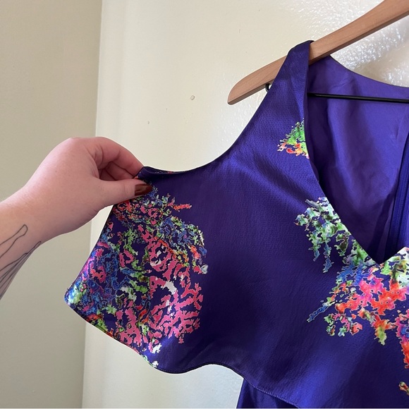 Halston Heritage | Floral Silk Dress - Picture 4 of 8